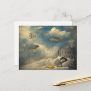 Sleeping in the Ocean of Clouds and Fish Postcard