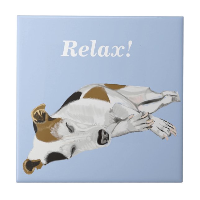 Sleeping Jack Russell Coffee Mug Tile (Front)