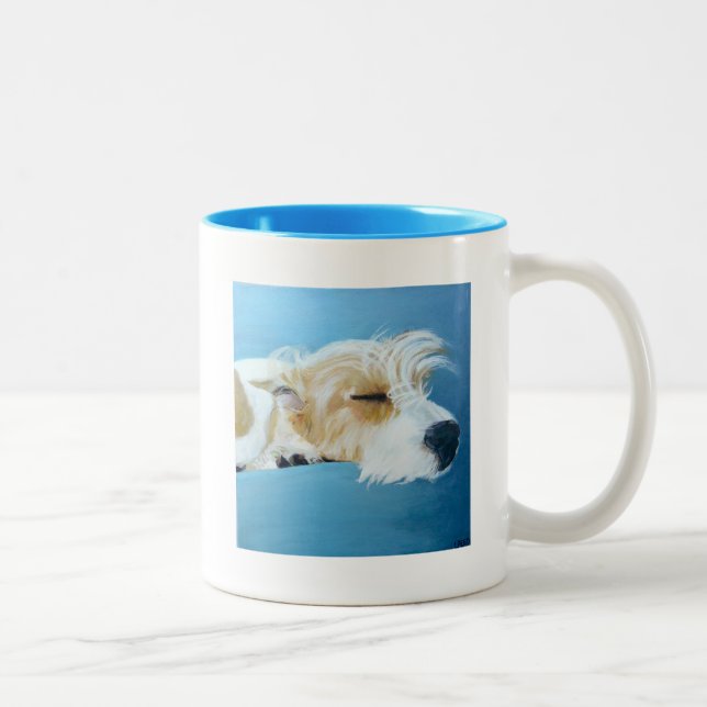 Sleeping Jack Russell Terrier Dog Art Mug (Right)
