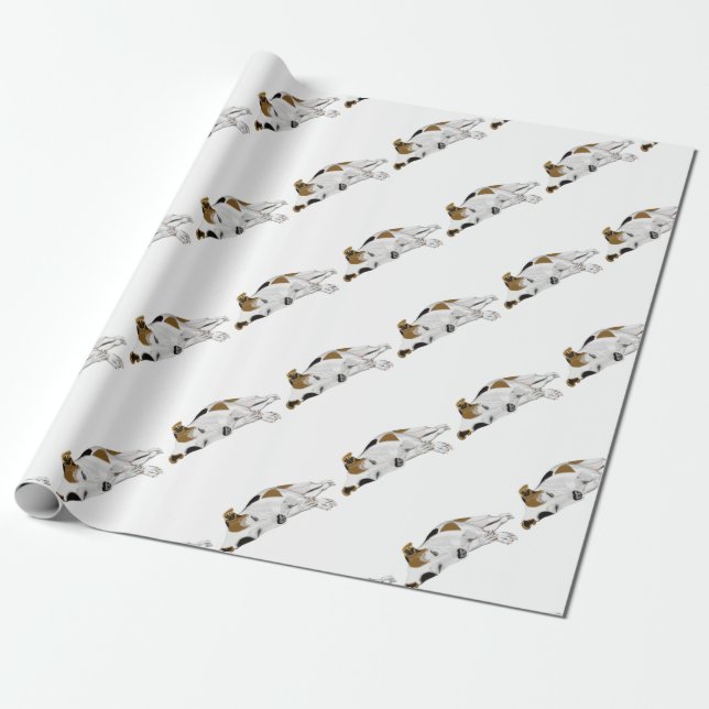 Sleeping Jack Russell Wrapping Paper (Unrolled)