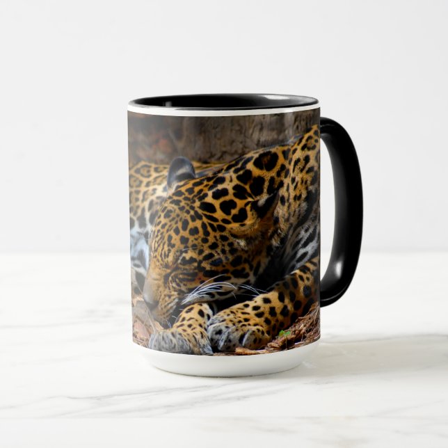 Sleeping Jaguar Coffee Mug by Julie Everhart (Front Right)