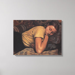 Sleeping Katya (by Serebriakova) Canvas Print