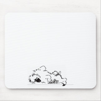 sleeping keeshond mouse mat