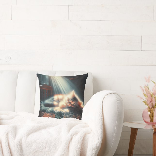 Sleeping Kitten In Sunlight Cushion (Couch)