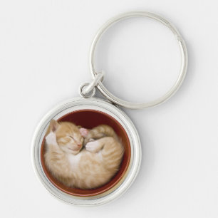 Sleeping Kitten Key Ring