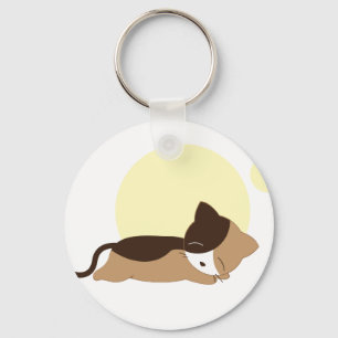 Sleeping Kitten Key Ring