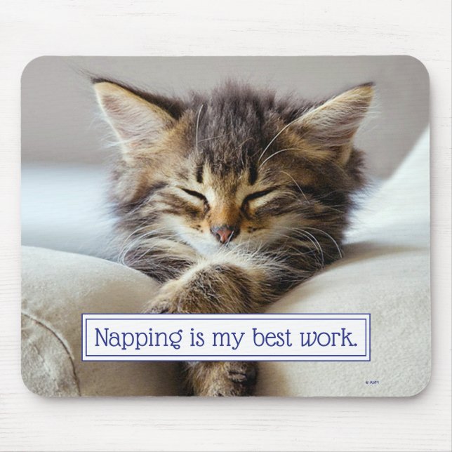 Sleeping Kitten Mouse Mat (Front)