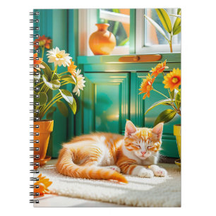 Sleeping kitten notebook