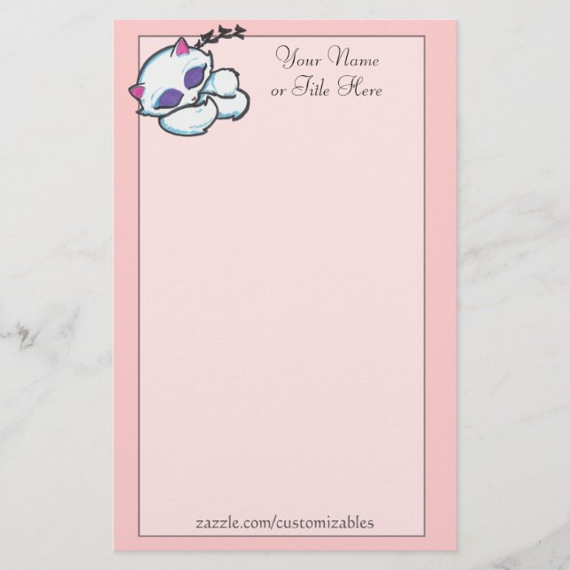 Sleeping kitten stationery (Front)
