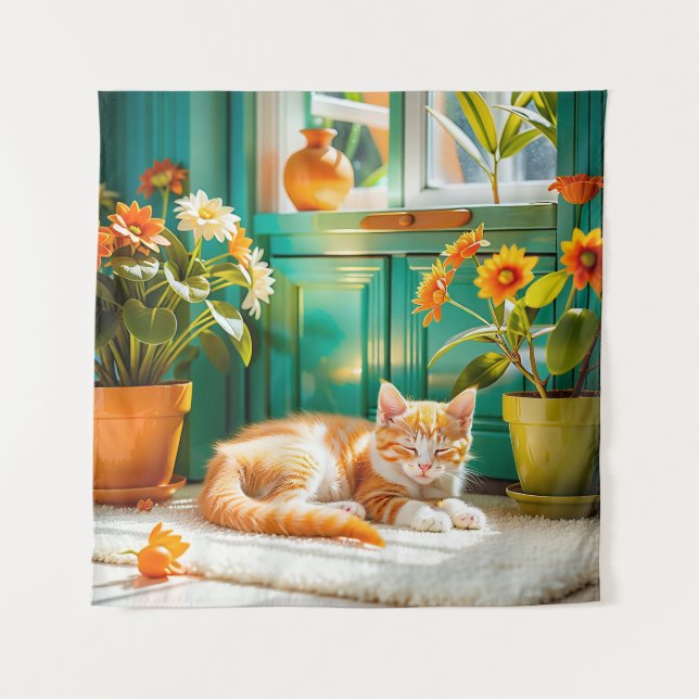 Sleeping kitten tapestry (Front)