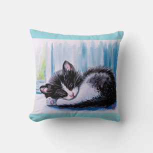 SLEEPING KITTEN THROW PILLOWS