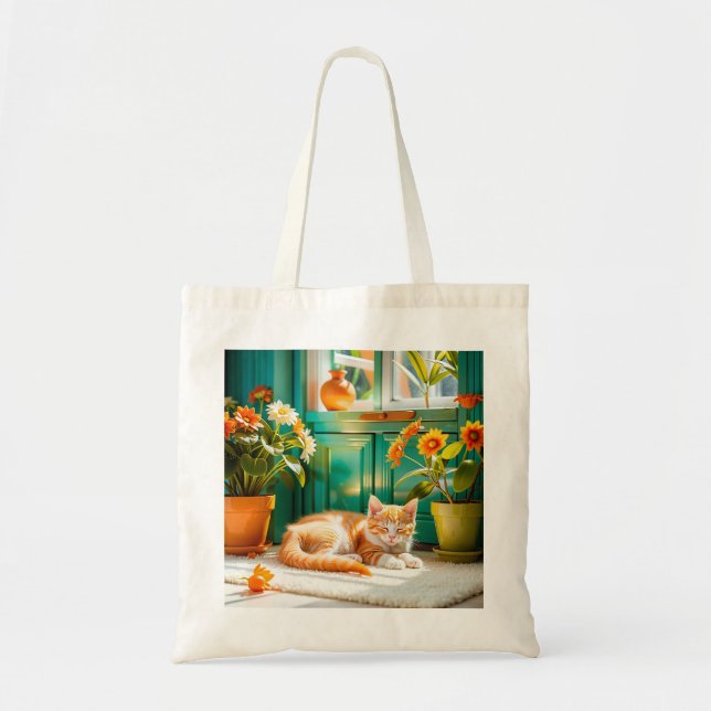 Sleeping kitten tote bag (Front)