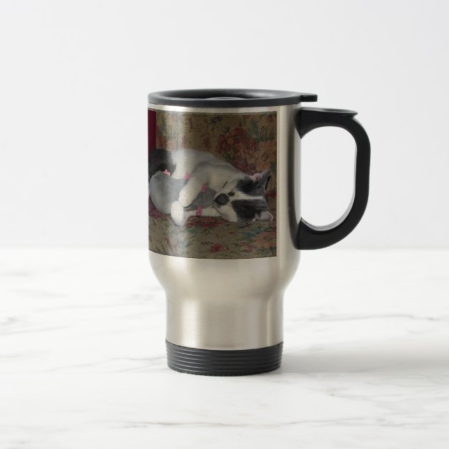 Sleeping Kitten Travel Mug (Right)