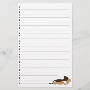 Sleeping  Kitty  Lined Pet Stationery