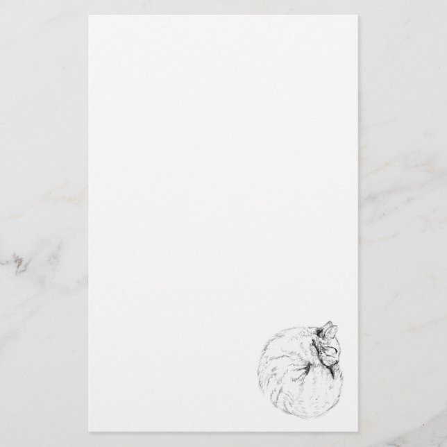 Sleeping Kitty Stationary Paper (Front)