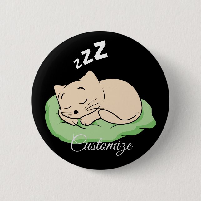 Sleeping Kitty Thunder_Cove 6 Cm Round Badge (Front)