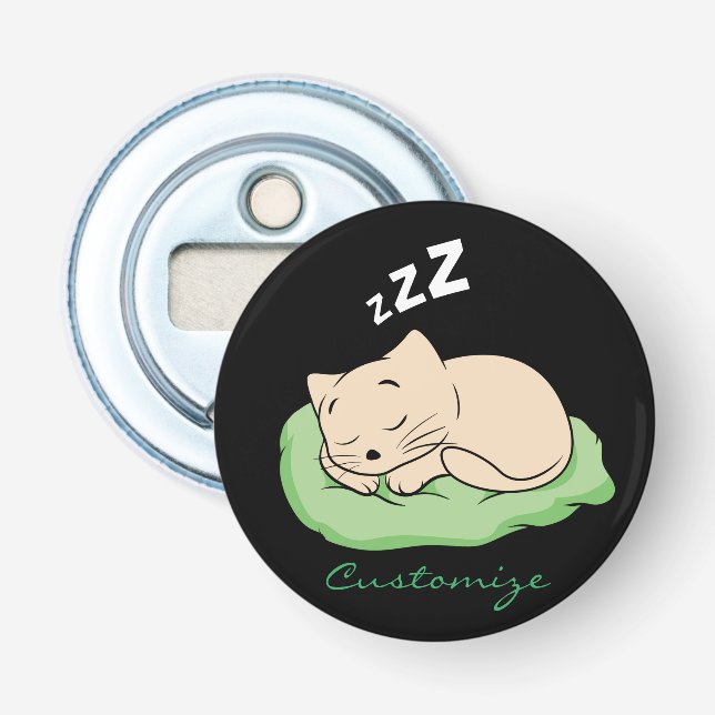 Sleeping Kitty Thunder_Cove Bottle Opener (Front)