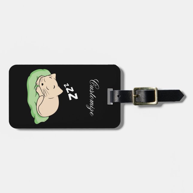Sleeping Kitty Thunder_Cove Luggage Tag (Front Horizontal)