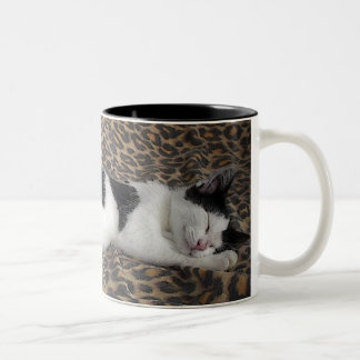 Sleeping Kitty Two-Tone Coffee Mug