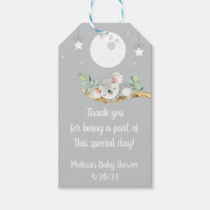 Sleeping Koala Baby Shower Favour Thank You Gift T Gift Tags