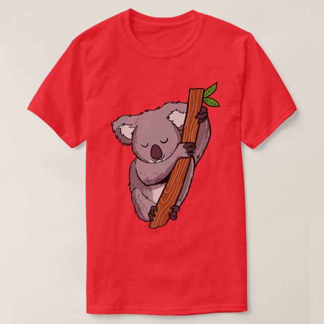 Sleeping Koala Bear - Australia Animals Eucalyptus T-Shirt (Design Front)