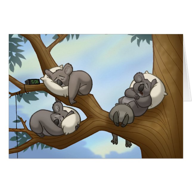 Sleeping Koala Card (Front Horizontal)