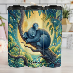 Sleeping Koala on a Branch Thermal Tumbler