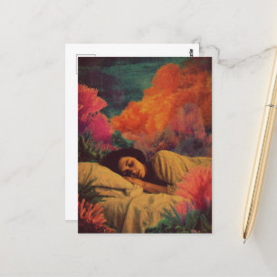 Sleeping Lady under the Sea Surreal Mixed media  Postcard