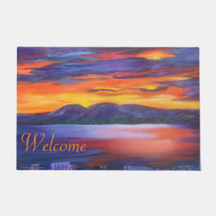 Sleeping Lady Welcome Door Mat