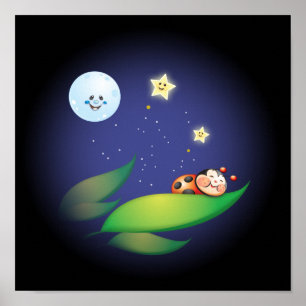 Sleeping Ladybug Poster