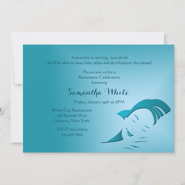 Sleeping Late Retirement Party Invitation (Front)