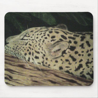 sleeping leopard mouse mat