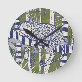 Sleeping Leopard Round Clock