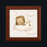 Sleeping Lion Gift Box<br><div class="desc">A little lion is sleeping on a cloud. Whimsical hand-painted watercolors and modern typography compliment my design. Personalise this cute item with your details easily and quickly, press the customise it button to further re-arrange, and format the style and placement of the elements.</div>