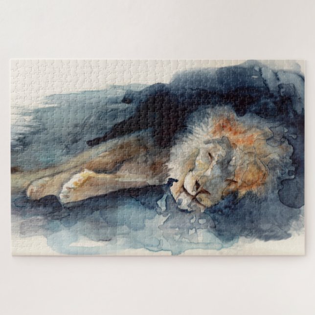sleeping lion jigsaw puzzle (Horizontal)