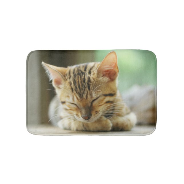 Sleeping Little Baby Kitty Bath Mat (Front)