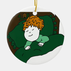 Sleeping Little Boy Ceramic Tree Decoration