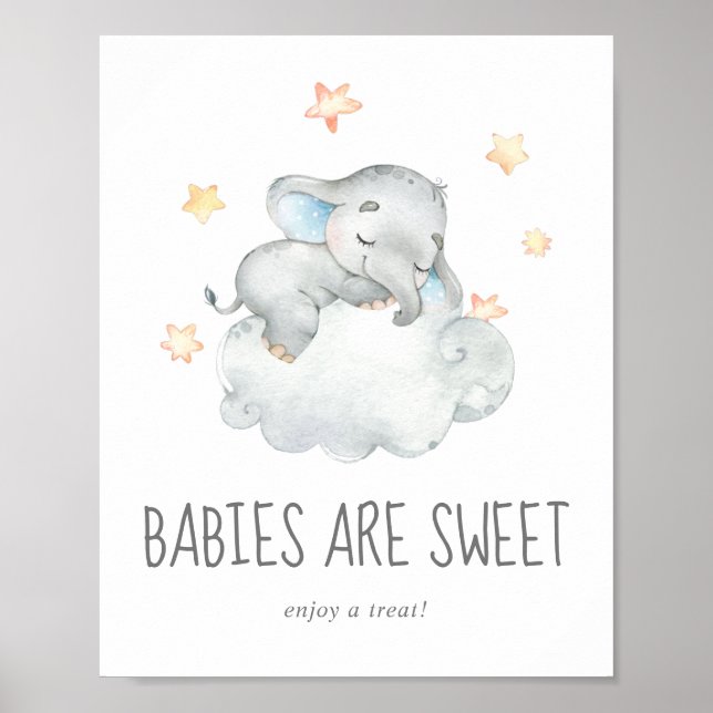 Sleeping Little Elephant Boy Babies are Sweet Poster (Front)