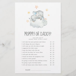 Sleeping Little Elephant Boy Mummy or Daddy Game