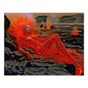 “Sleeping Magma” – Volcanic Woman Portrait Photo Print