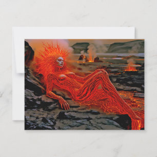 “Sleeping Magma” – Volcanic Woman Portrait Postcard