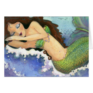 Sleeping Mermaid greeting card (5" x 7") envelope