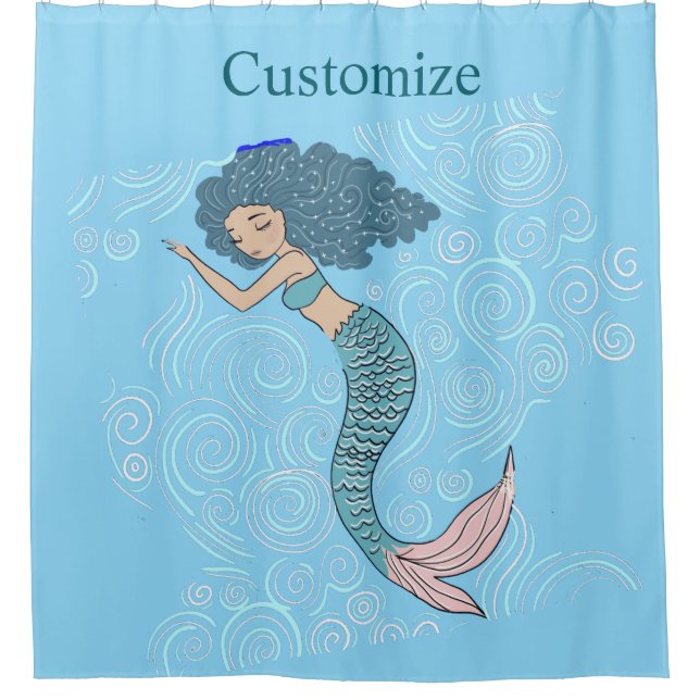 Sleeping Mermaid Thunder_Cove Shower Curtain (Front)