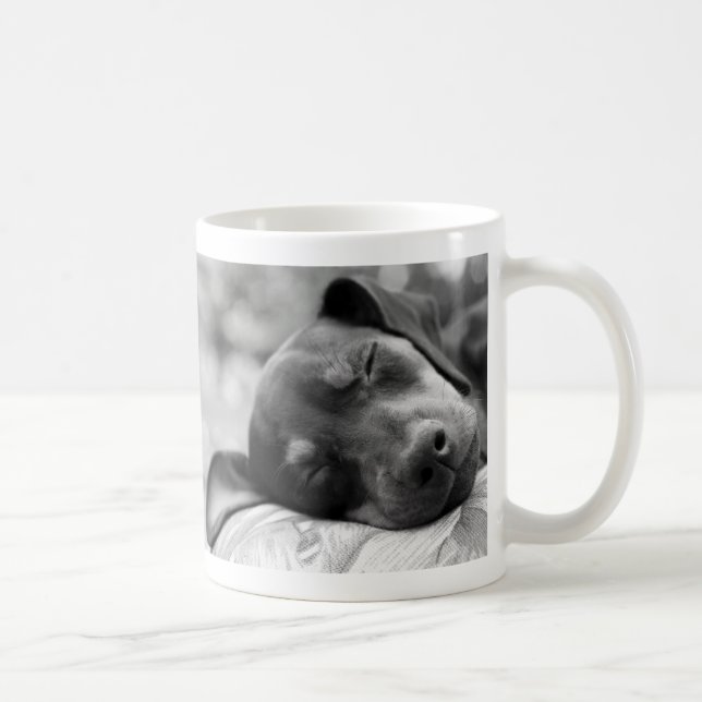 Sleeping Miniature Pinscher dog Coffee Mug (Right)