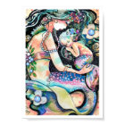 Sleeping Mom and child Mermaid ART Poster