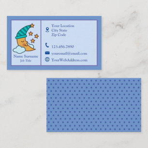 Sleeping Moon And Yellow Stars Personalised Business Card