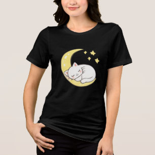 Sleeping Moon Kitten Tri-Blend Shirt