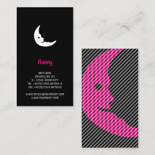Sleeping Moon Nanny Babysitter Business Card