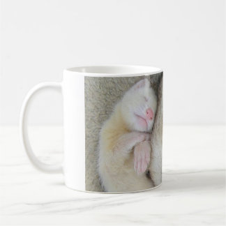 Sleeping mum and baby ferret mug