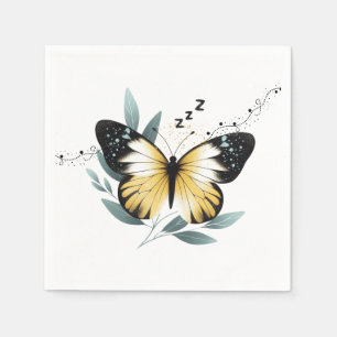 Sleeping Naptime Whimsical Butterfly Napkin